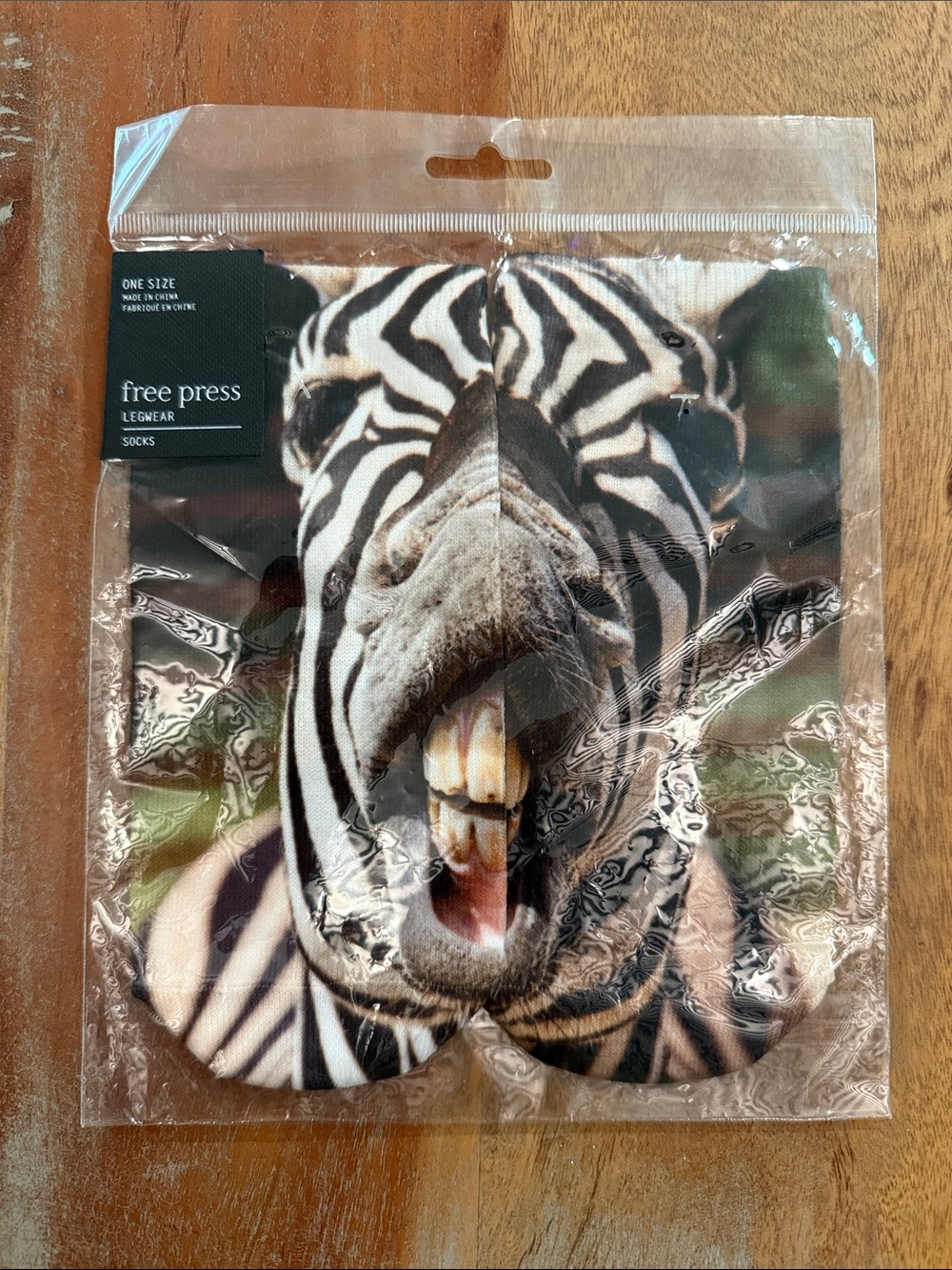 Free Press Zebra ankle socks size 8-10 OS